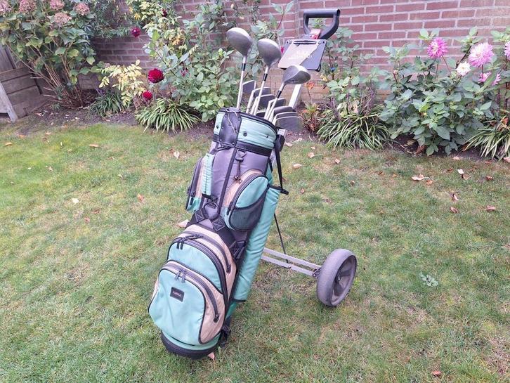 Complete dames golfset Jumbo King met golftrolley, Sport en Fitness, Golf, Zo goed als nieuw, Set, Ophalen