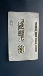 TWA Trans World Airlines carrier identification plate, Verzenden, Gebruikt, Overige typen