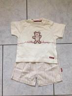 Off white shirtje + beige geruit broekje ZIP ZAP mt 80 zgan, Zip Zap, Ophalen of Verzenden, Zo goed als nieuw, Setje