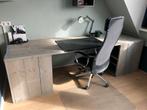 Te koop steigerhouten bureau evt met bed, Ophalen, Zo goed als nieuw, Bureau