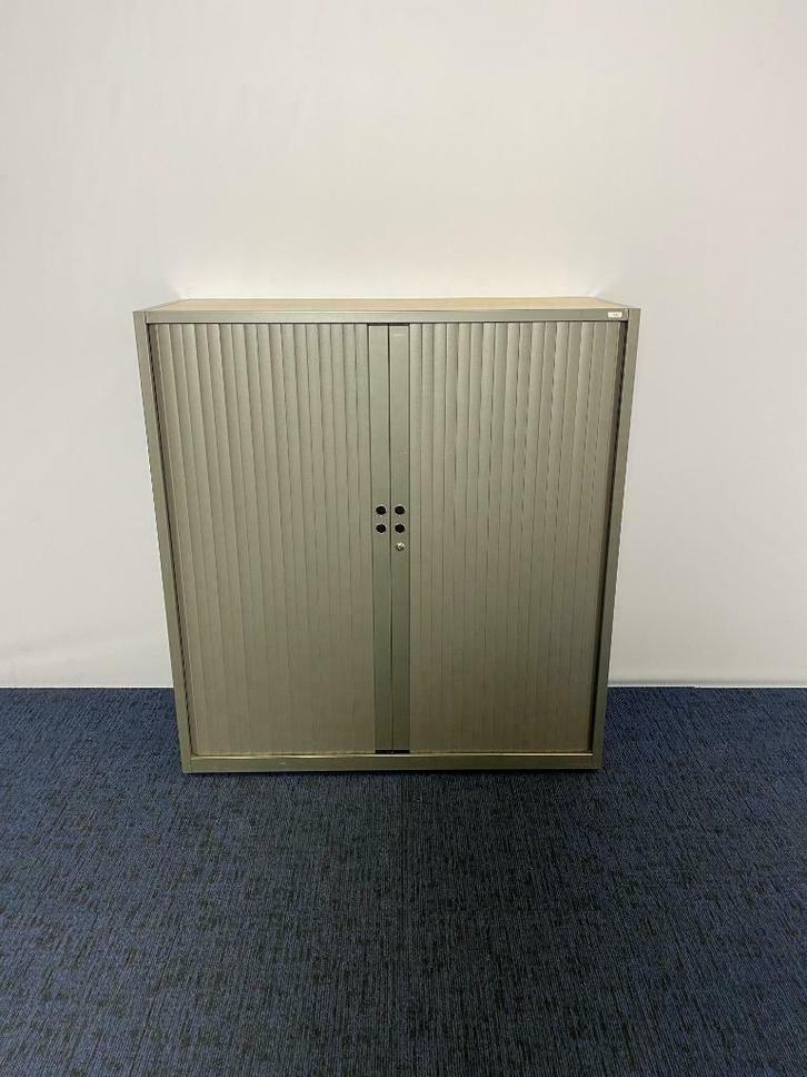 4 x Roldeurkast Gispen Meta, aluminium, H130 x B120 x D47 cm, Huis en Inrichting, Bureaus, Gebruikt, Ophalen