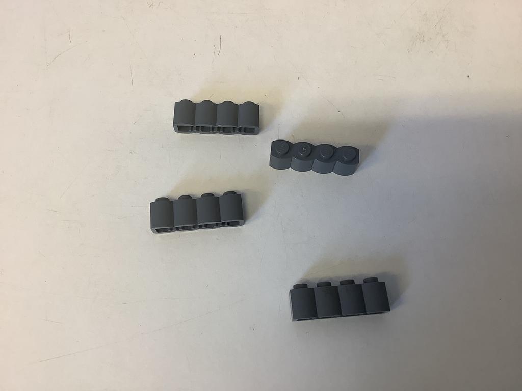 Lego steen aangepast 1x4 houtblok log blok donker grijs (1), Ophalen of Verzenden, Gebruikt, Losse stenen, Lego