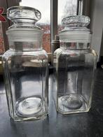 2 Antieke Glazen Wekpotten, Huis en Inrichting, Keuken | Potten en Pannen, Ophalen, Gebruikt, Glas, Pot, Bus of Blik