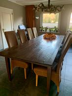 Te koop massief donker eiken eettafel ( 3 meter x 108), Huis en Inrichting, Complete eetkamers, Ophalen of Verzenden, Gebruikt
