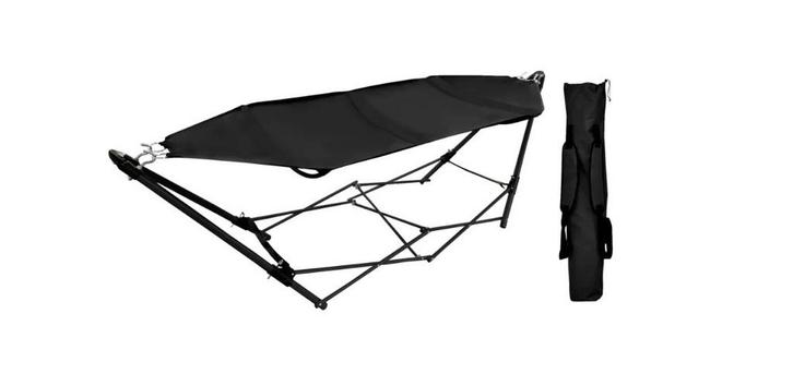 Opvouwbare hangmat - slechts 2x gebruikt!, Tuin en Terras, Hangmatten, Zo goed als nieuw, Eenpersoons, Met standaard, Binnen, Ophalen