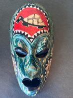 Vintage Maleisisch houten met parelmoer masker, Antiek en Kunst, Kunst | Niet-Westerse kunst, Ophalen of Verzenden