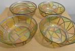 4 kleurrijke glazen schalen [1176], Ophalen, Rond, Glas