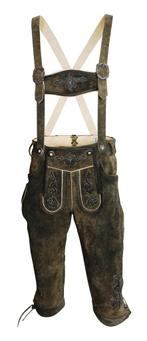 Lederhosen Oktoberfest Heren Lang Lederhosen Vintage Suede, Maat 52/54 (L), AA Lederhosen, Carnaval, Nieuw