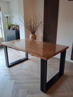 Pronto Romaro eettafel teakmix metalen poten glasplaat 160, Huis en Inrichting, Tafels | Eettafels, Ophalen, 50 tot 100 cm, Zo goed als nieuw