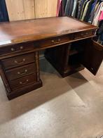 Antiek bureau met lederen blad, Antiek en Kunst, Ophalen