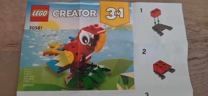 Lego creator 3 in 1 30581 papagaai, vis en vlinder, Kinderen en Baby's, Speelgoed | Duplo en Lego, Zo goed als nieuw, Lego, Complete set