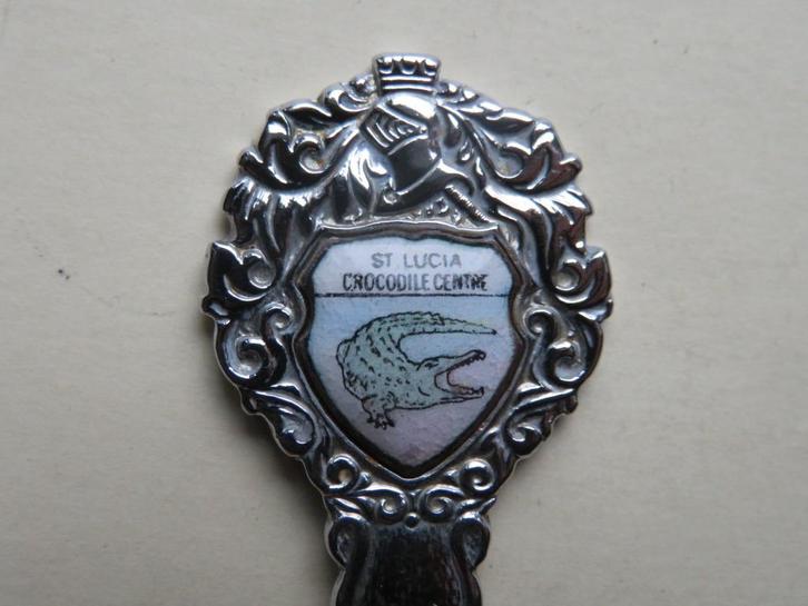 Suikerschep / lepel St. Lucia Crocodile Centre porselein, Antiek en Kunst, Antiek | Bestek, Verzenden