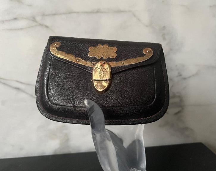 Beursje met goudbeslag en slotje 1800, Antiek en Kunst, Curiosa en Brocante, Ophalen of Verzenden
