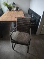 Stoere grijze eetkamerstoel, Ophalen, Zo goed als nieuw, Metaal, Industrieel