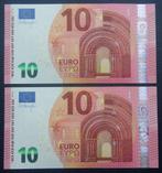2x 10 euro 2014 nummers opvolgend (griekenland) print Y009C5, Postzegels en Munten, Bankbiljetten | Europa | Eurobiljetten, Ophalen of Verzenden