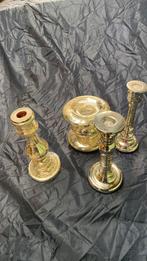 Verzilverde glazen kandelaars, Ophalen of Verzenden, Glas