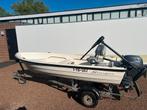 Instapklare visboot/tourboot met Yamaha 15 pk en trailer, Watersport en Boten, Ophalen, Tot 10 pk, Zo goed als nieuw, 3 tot 6 meter