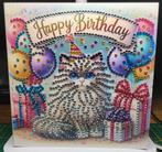 Diamond Painting verjaardagskaart Poes 3, Ophalen of Verzenden, Nieuw, Dieren
