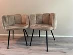 2x Schelp stoelen Eetkamerstoel Elara - Taupe - Velvet, Huis en Inrichting, Stoelen, Ophalen, Zo goed als nieuw, Overige kleuren