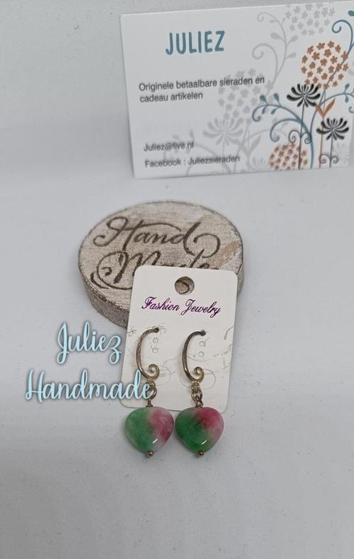 Op=op Aparte natuurstenen oorbellen Juliez handmade, Sieraden, Tassen en Uiterlijk, Oorbellen, Nieuw, Hangers, Overige materialen