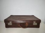 K596 VINTAGE lederen koffer jaren 40-50, Sieraden, Tassen en Uiterlijk, Koffers, 60 tot 70 cm, 2e hands, Gebruikt, Leer