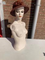 Oude vintage paspop etalagepop buste, Antiek en Kunst, Curiosa en Brocante, Ophalen