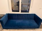 Blauwe Velvet (slaap)Bank - Zo als nieuw en Stijlvol, Ophalen, Driepersoons, 75 tot 100 cm, Zo goed als nieuw