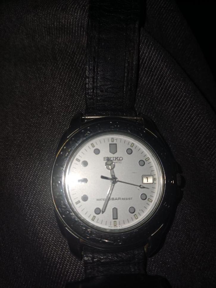 Seiko Heren Polshorloge, Sieraden, Tassen en Uiterlijk, Horloges | Heren, Gebruikt, Polshorloge, Seiko, Staal, Leer, Ophalen of Verzenden