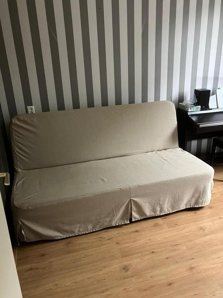 IKEA Nyhamn Slaapbank 2-persoons + topmatras, Huis en Inrichting, Slaapkamer | Complete slaapkamers, Zo goed als nieuw, Tweepersoons