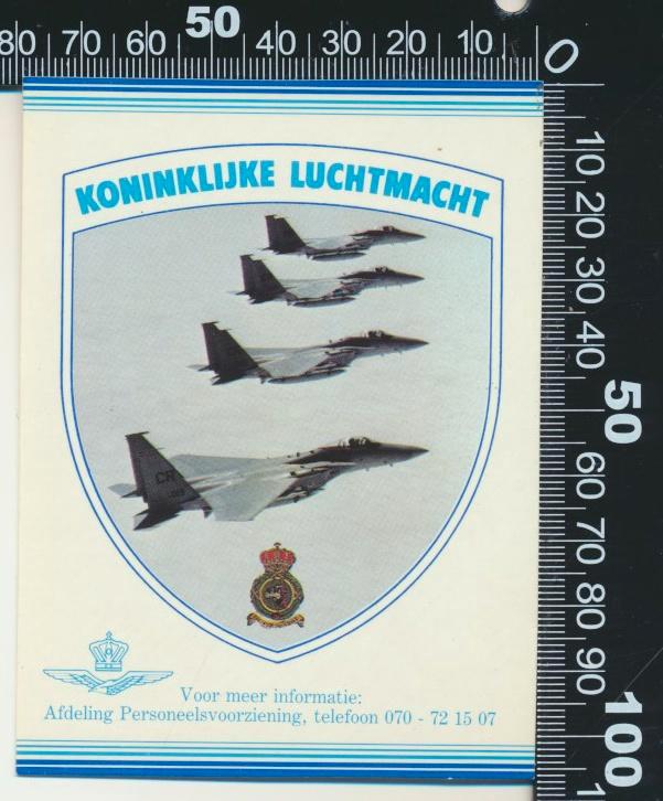 Sticker: Koninklijke Luchtmacht (2 Straaljagers), Verzamelen, Stickers, Zo goed als nieuw, Bedrijf of Vereniging, Verzenden