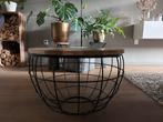 Bijzettafel rond hout & staal (sta open voor onderhandeling), Huis en Inrichting, Tafels | Bijzettafels, Ophalen, Minder dan 45 cm