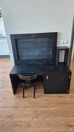 Houten Kinderbureau/tafel, met krijtbord, Zwart/Hout, Ophalen, Gebruikt, Tafel(s) en Stoel(en)