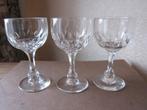 Drie kristal Val St Lambert glazen model Derby - helder, Antiek en Kunst, Verzenden