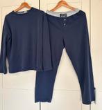 H&M marineblauwe pyama two piece pants en longsleeve, Nacht- of Onderkleding, Gebruikt, H&M, Ophalen of Verzenden