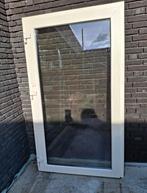 Kunststof balkondeur dubbel glas RAL9001, Doe-het-zelf en Verbouw, Kozijnen en Schuifpuien, 75 tot 150 cm, Kunststof, Gebruikt