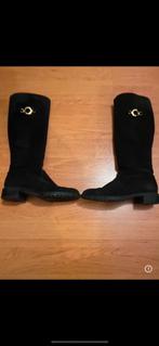 Zwarte hoge laarzen met rits suede maat 37, Hoge laarzen, Zwart, Ophalen of Verzenden, Zo goed als nieuw