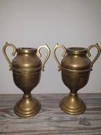 Koperen Tulpvazen met Gravure, Ophalen of Verzenden, Koper