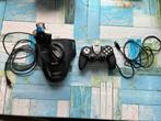 Saltek gamecontroller + flight simulator joystick vintage, Ophalen of Verzenden, Gebruikt, Zwart, Met 2 controllers