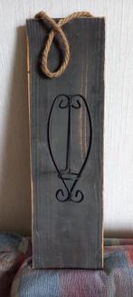 Te koop: Houten muurhanger met metalen frame, Ophalen, Gebruikt