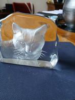 Mooie gegraveerde/ge-etste Kattenkop,Cristal d' Arques,(adv., Ophalen of Verzenden, Zo goed als nieuw