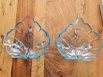 2 glazen bladeren schaaltjes, Ophalen of Verzenden