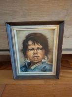 Antiek schilderij zigeuner meisje, Ophalen of Verzenden