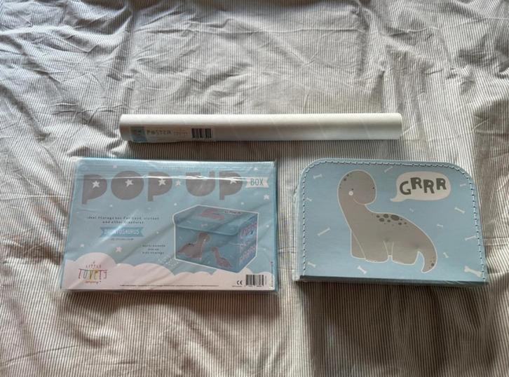 Little Lovely Dino Set: Koffer, Poster, Pop-up Doos, Kinderen en Baby's, Kinderkamer | Inrichting en Decoratie, Nieuw, Overige typen