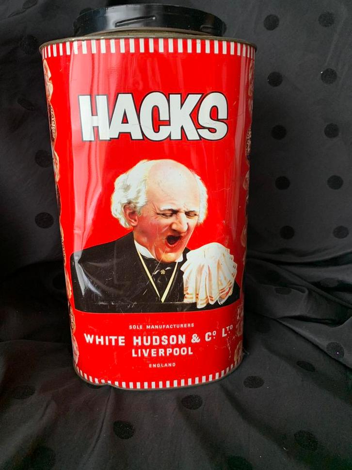 HACKS HOESTBONBONBONS English can Vintage Brabantia blikken, Verzamelen, Blikken, Gebruikt, Overige, Ophalen of Verzenden