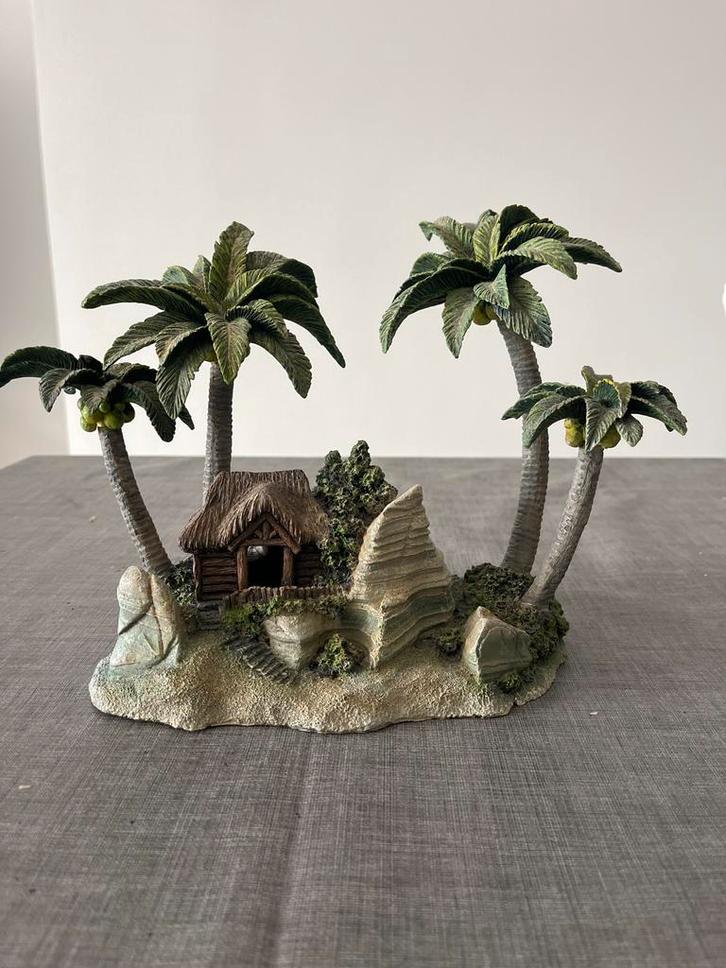 Aquarium Decoratie - Eiland met Palmbomen, Dieren en Toebehoren, Vissen | Aquaria en Toebehoren, Nieuw, Overige typen, Ophalen of Verzenden