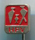 HPV rood op zilverkleurig speldje ( W_420 ), Verzamelen, Speldjes, Pins en Buttons, Verzenden, Zo goed als nieuw, Merk, Speldje of Pin