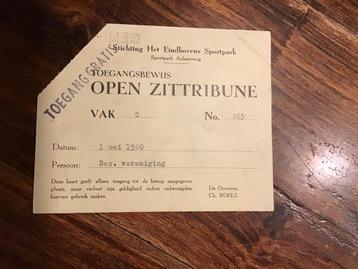 Voetbal toegangskaart speler EVV Eindhoven Limburgia 1960 beschikbaar voor biedingen