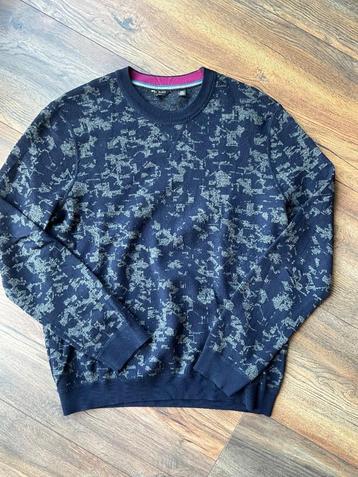 Ted Baker London heren trui L wolmix donkerblauw grijs beschikbaar voor biedingen