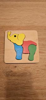 Houten Kinderpuzzel Olifant, Kinderen en Baby's, Speelgoed | Kinderpuzzels, Ophalen of Verzenden, Minder dan 10 stukjes, Gebruikt