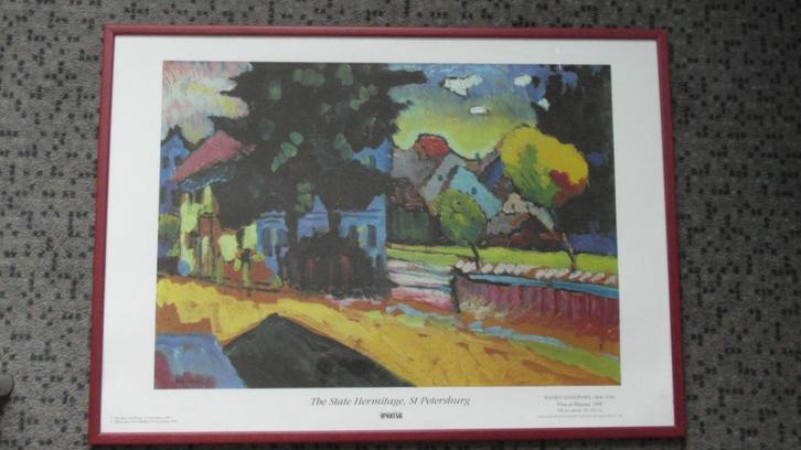 KANDINSKY ; fraai ingelijst kunstwerk, goedkoop, Antiek en Kunst, Kunst | Litho's en Zeefdrukken, Ophalen of Verzenden